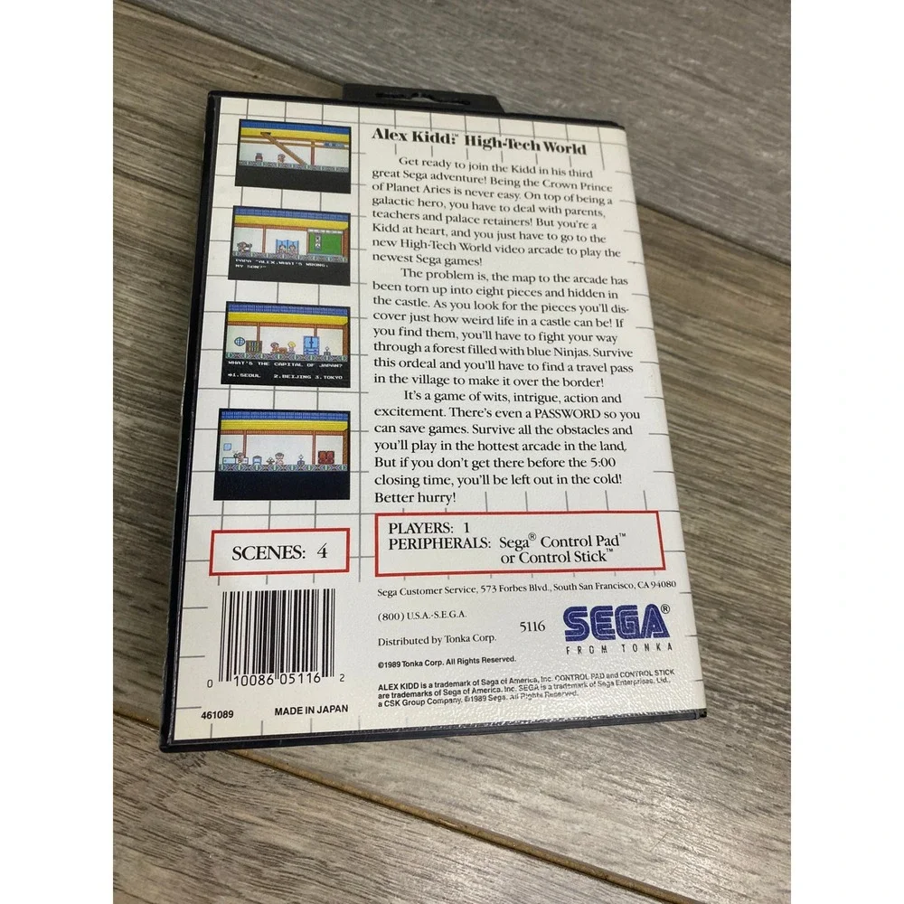Alex Kidd‎ High-Tech World Sega Master System CIB Case no Manual 1987 43017-5020